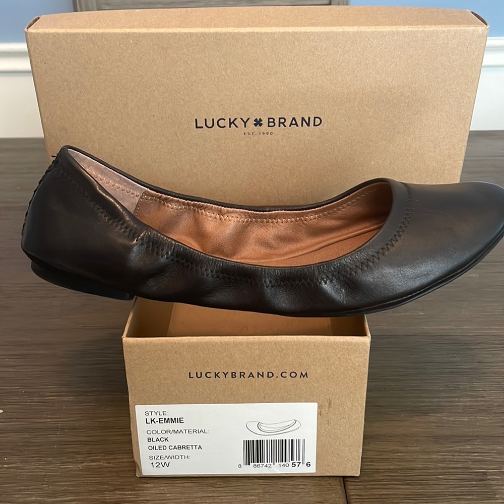 12W-Lucky Brand Ballet Flat Style: Emmie Color: Black. Worn once